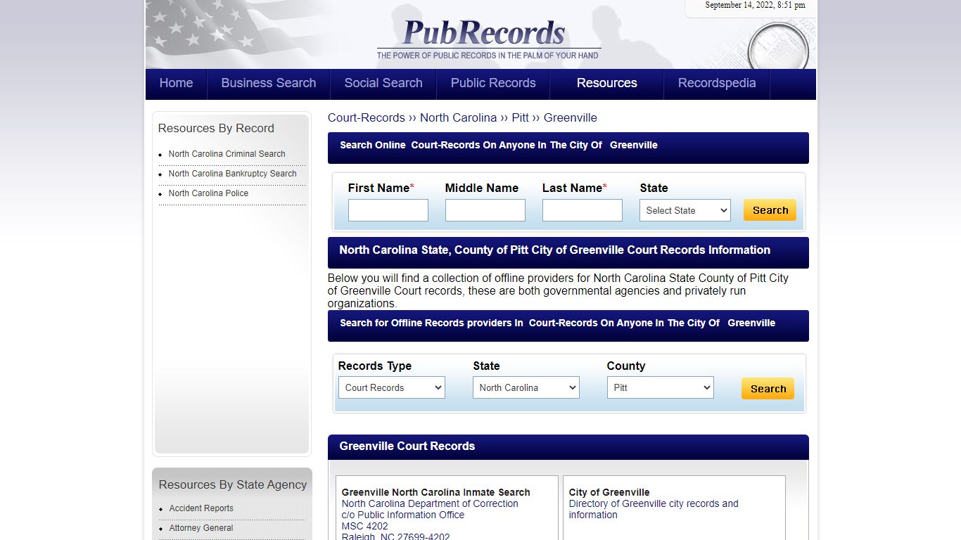 Greenville, Pitt County, North Carolina Court Records - Pubrecords.com